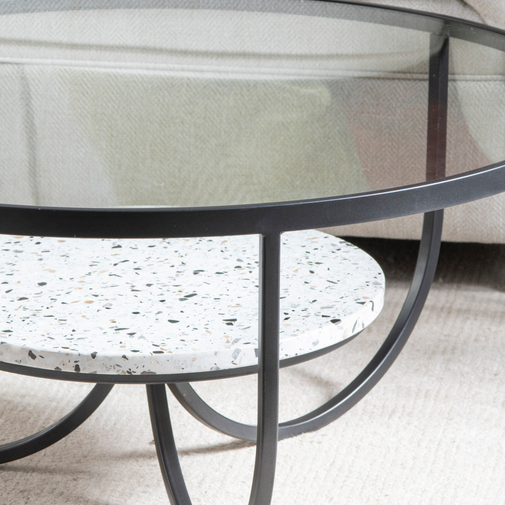 Marisol 33 Terrazzo Coffee Table   Contemporary   Coffee Tables   by Crestview Collection  Houzz