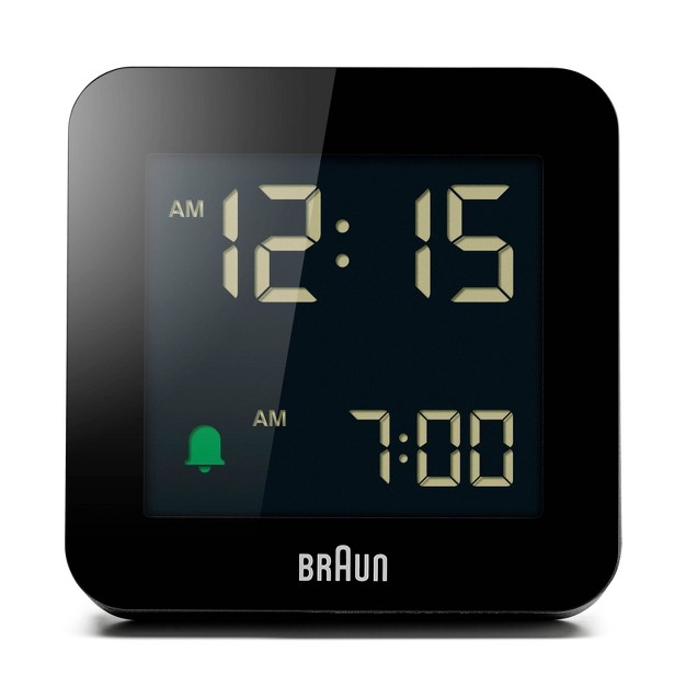 Braun Digital Alarm Clock With Snooze And Negative Lcd Display