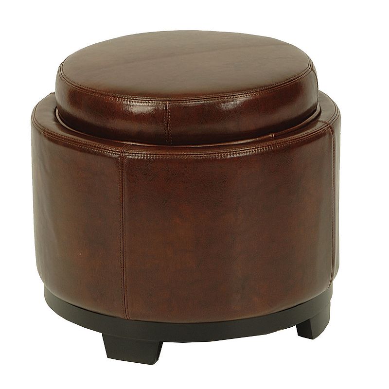 Safavieh Carter Round Storage Tray Ottoman