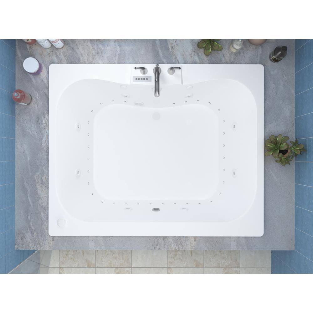 Universal Tubs Rhode Diamond Series 5 ft. Left Pump Rectangular Drop-in Whirlpool and Air Bath Tub in White HD4060NDLX