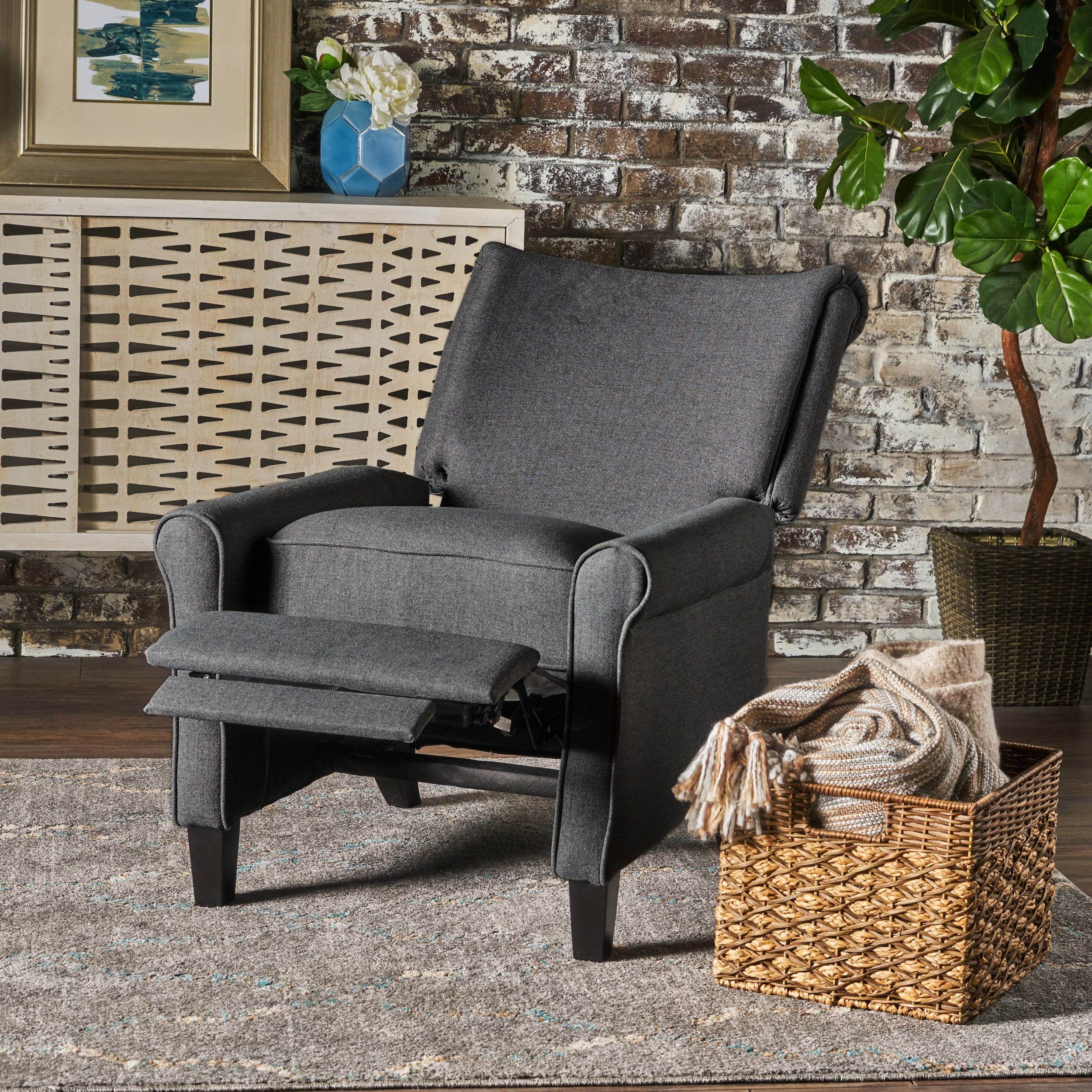 Charlene Traditional Fabric Recliner Chair