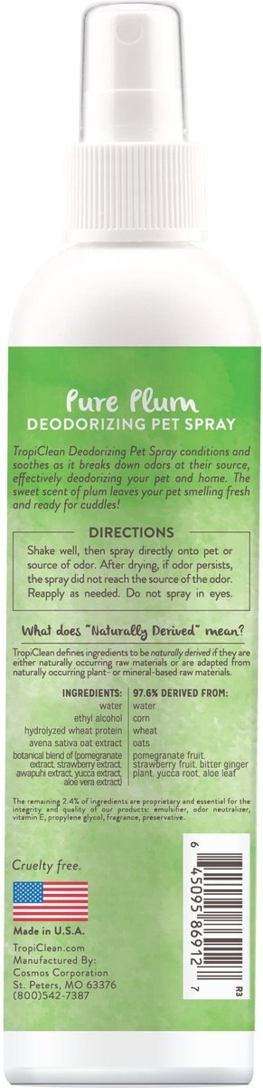 TropiClean Pure Plum Deodorizing Dog and Cat Spray