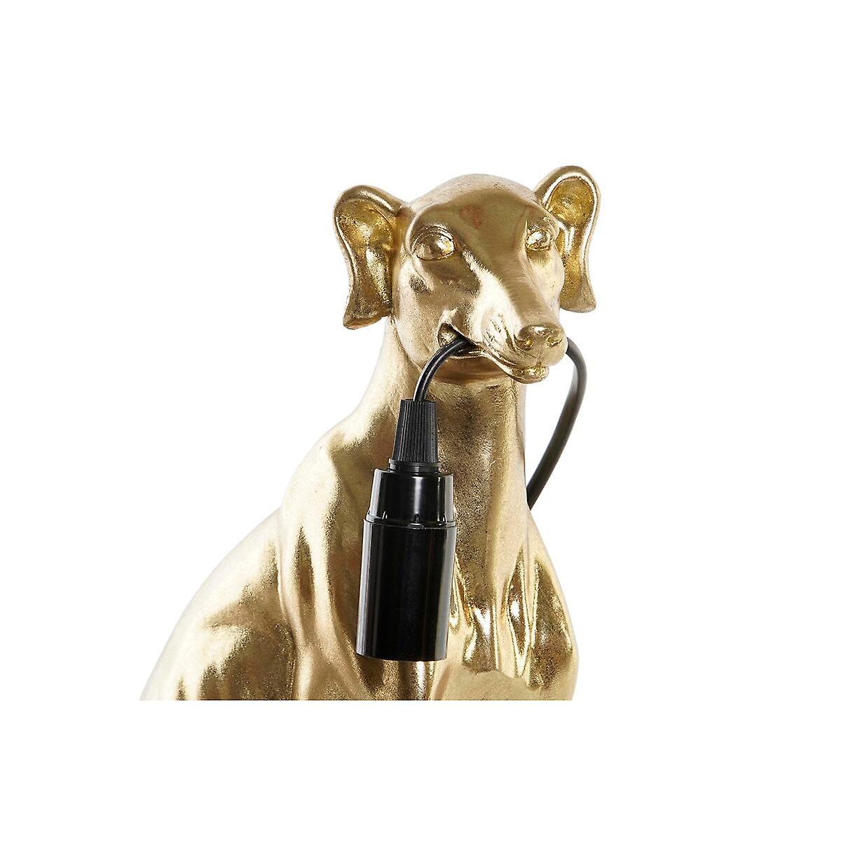 Desk lamp DKD Home Decor Dog Golden Resin 25 W (25，5 x 16，5 x 36 cm)