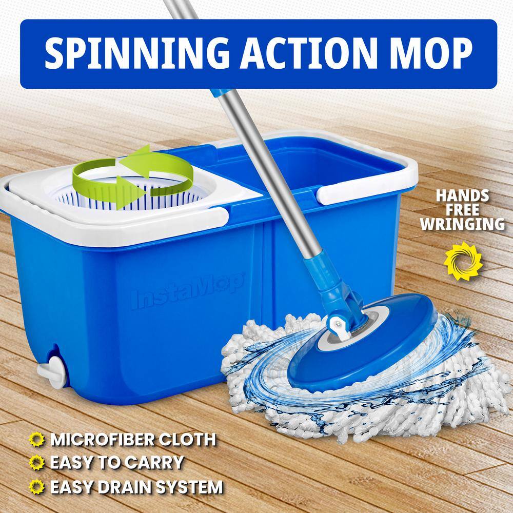 Bell + Howell 7.5 in. Microfiber Mop Head Wet Spin String Mop with Bucket System 1075