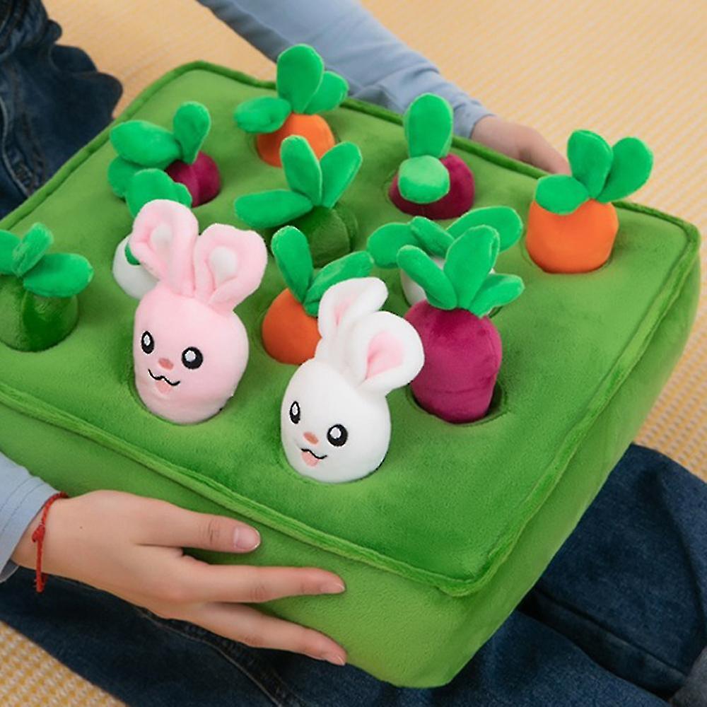 Pull Radish Carrot Toy With 10 Carrots and 2 Rabbits Early Education Toys For Kids