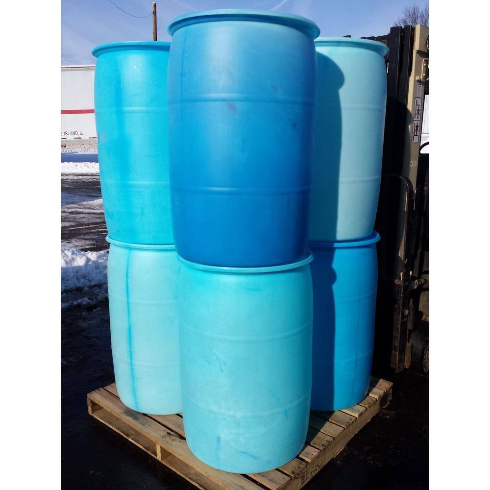 EarthMinded 55 Gal. Blue Plastic Drum DIY Rain Barrel Bundle with Diverter System PTH0935