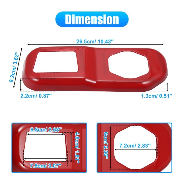 Unique Bargains Inner Tailgate Trunk Door Lock Panel Cover Trim For Jeep Wrangler Jl Jlu Red