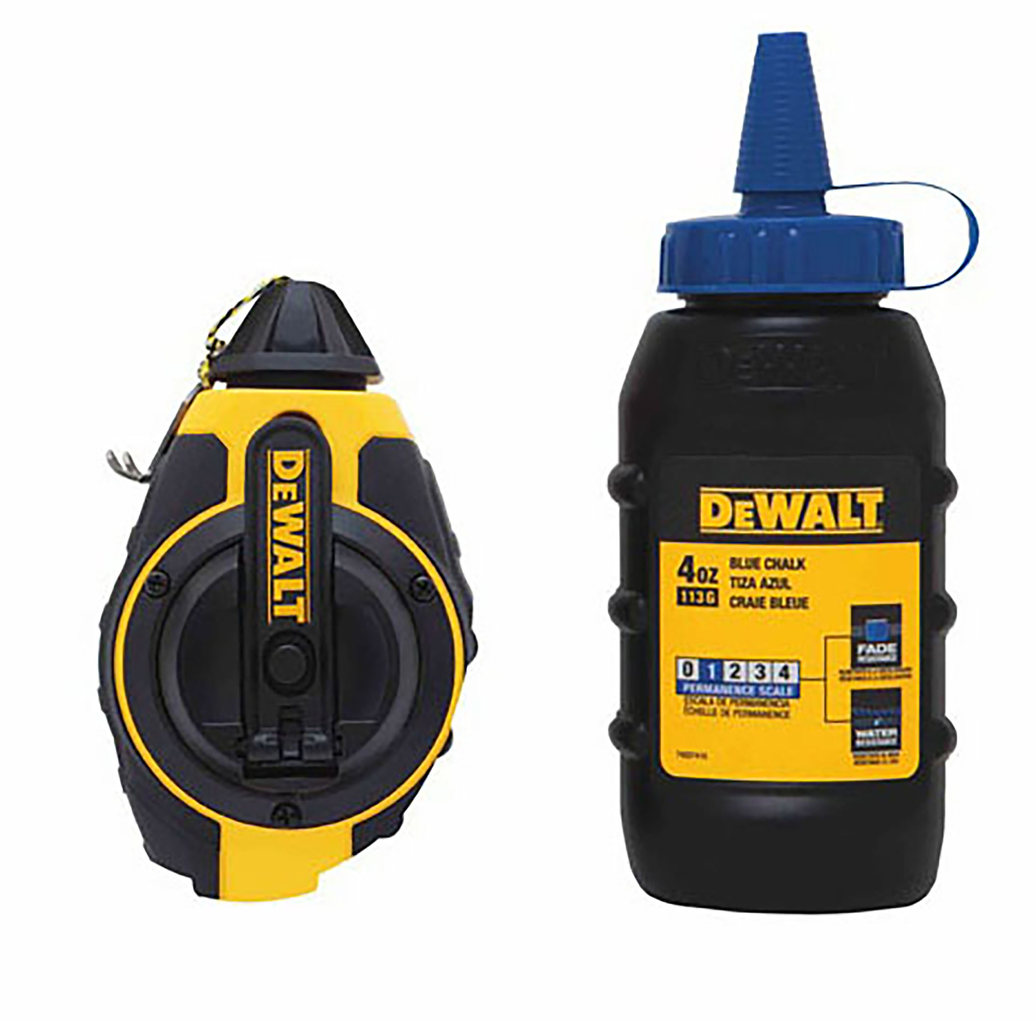 DW 4 oz Blue Chalk and Reel Set 100 ft. Black/Yellow