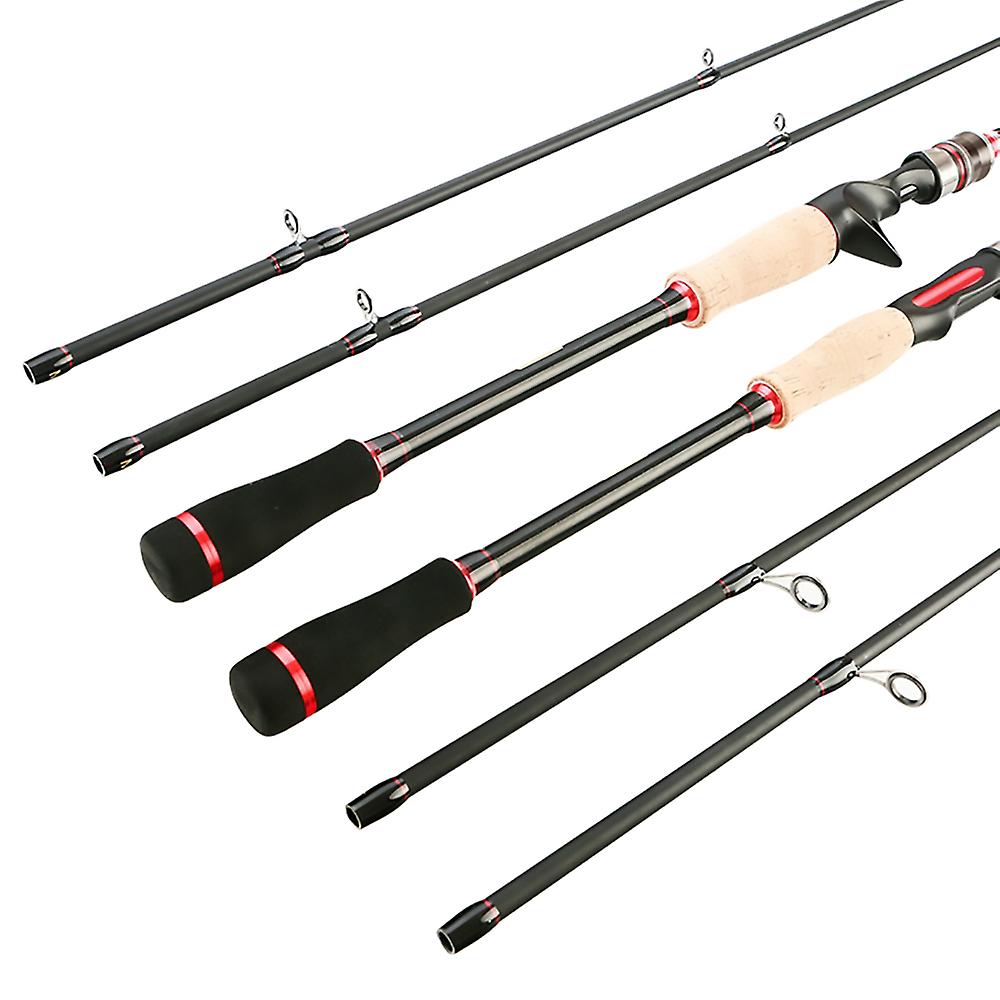 Carbon Fishing Rod M + ML 2 Tips Spinning Casting Rod Fishing Tackle (Straight Handle 2.1m)