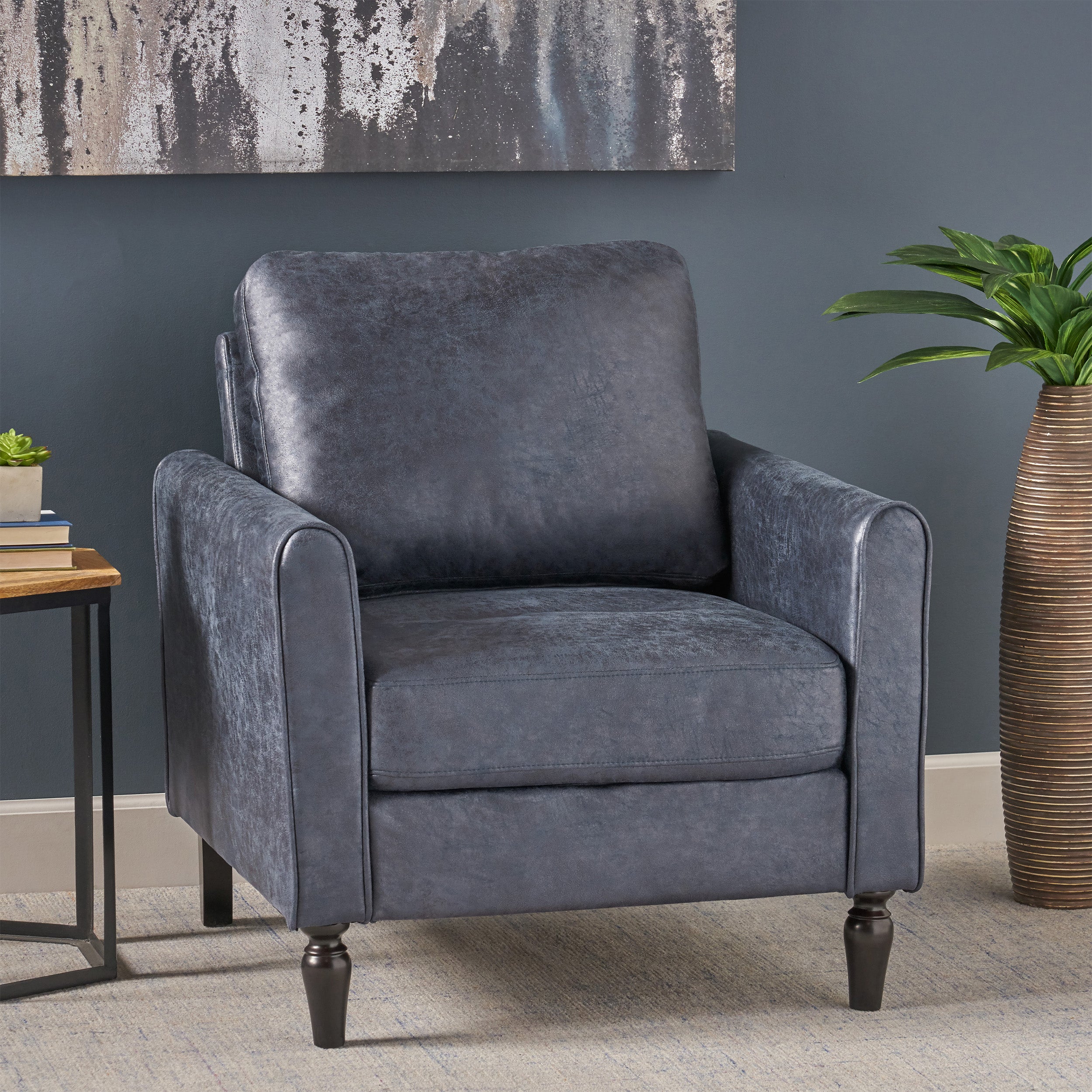 Xyan Contemporary Club Chair with Plush Microfiber Cushions