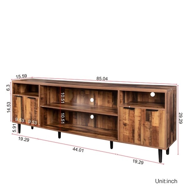 JASIWAY TV Stand Modern Wood Media Entertainment Center Console Table