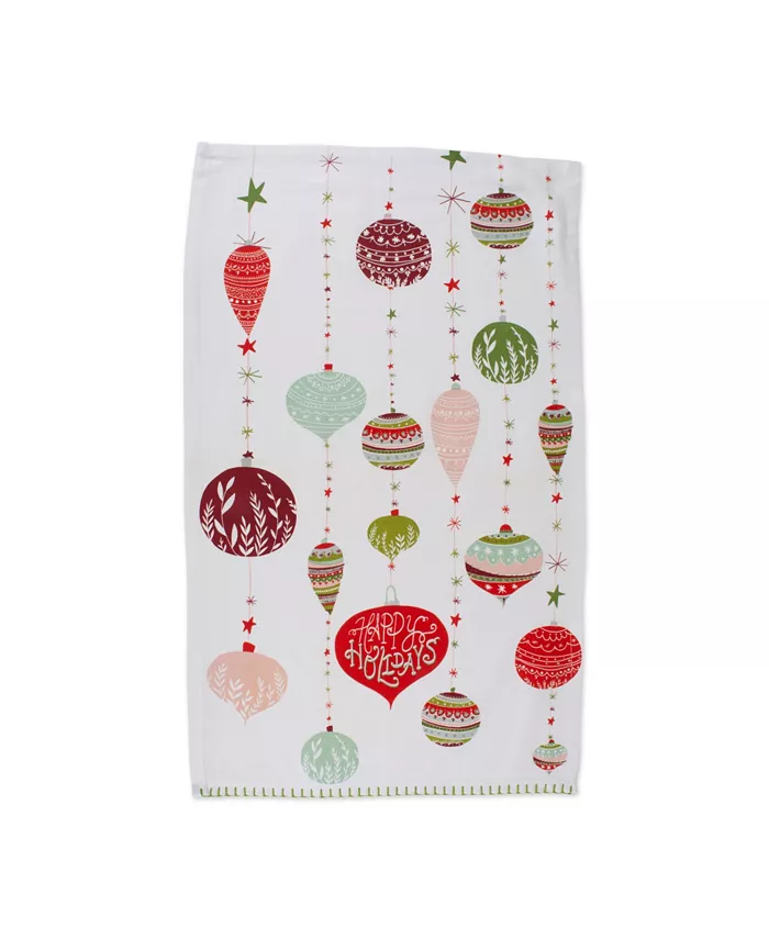 Design Imports Assorted X-mas Trimmings Printed Dishtowel Set