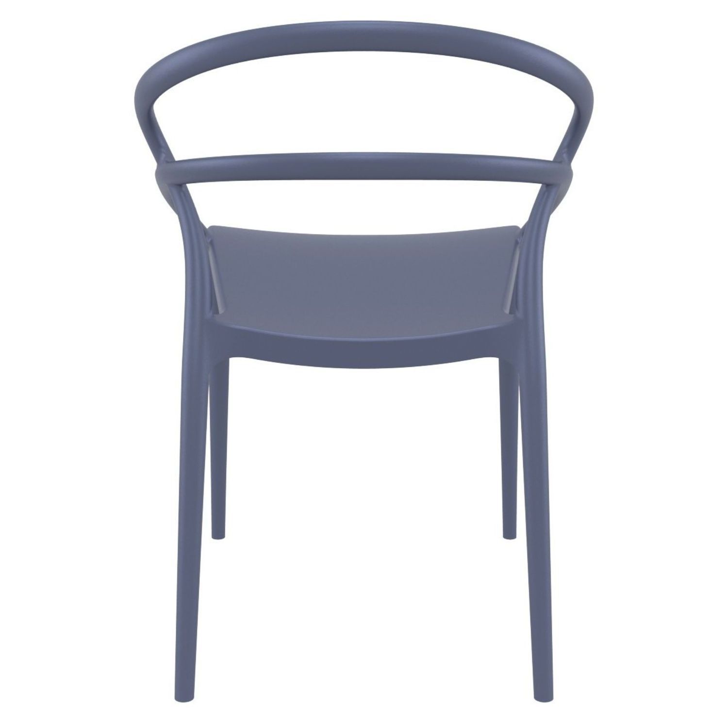 32.25 Gray Outdoor Patio Round Dining Chair