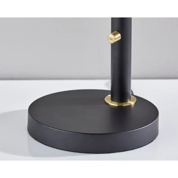 Adesso Black with Antique Brass Adjustable Desk Lamp