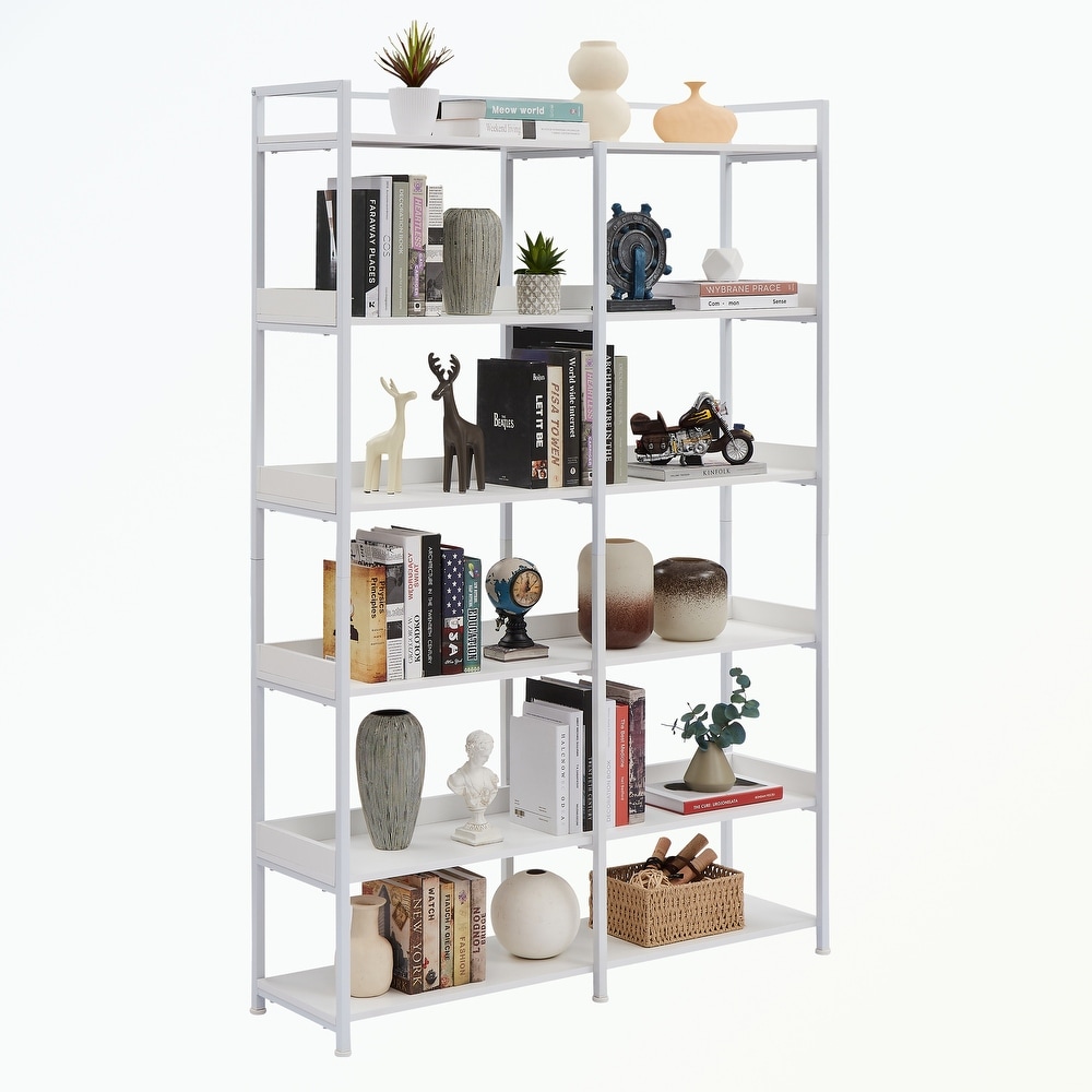 Bookshelf with MDF Boards Stainless Steel Frame