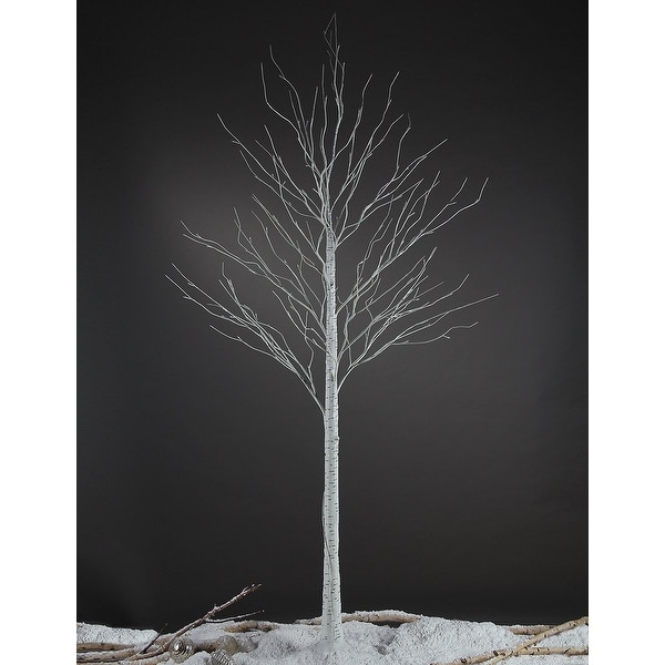 8FT Lighted Tree，132 LED Lighted Birch Tree for Decoration，Home Patio Wedding Festival Christmas Decor，Warm White