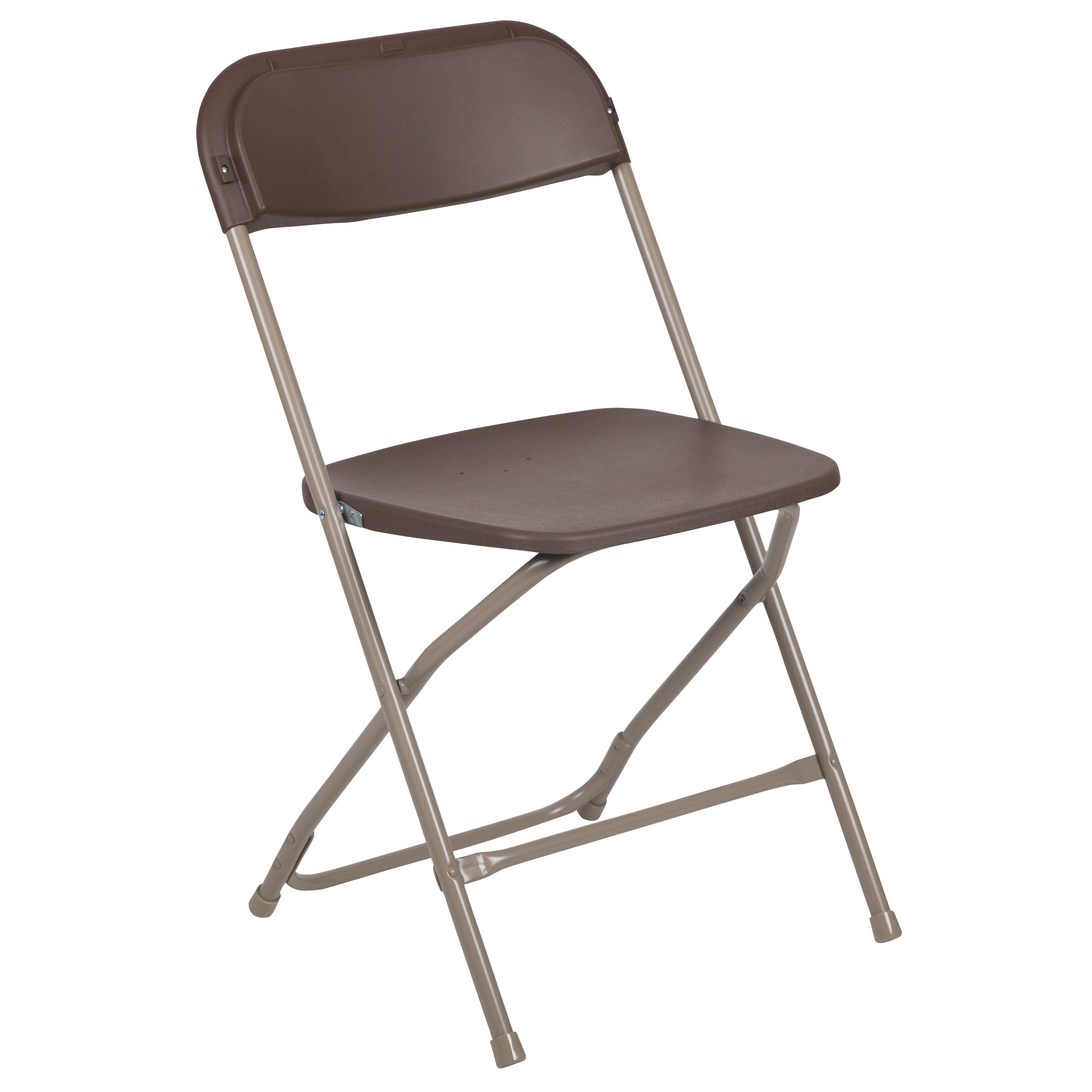 Flash Furniture Hercules™ Series Plastic Folding Chair - Brown - 10 Pack 650LB Weight Capacity Comfortable Event Chair-Lightweight Folding Chair