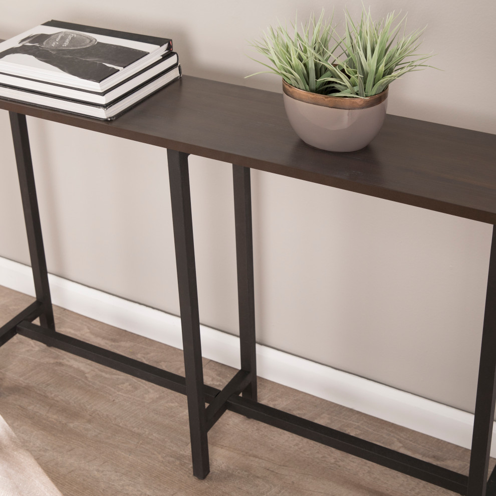 Rolling Long Narrow Console Table   Industrial   Console Tables   by SEI  Houzz