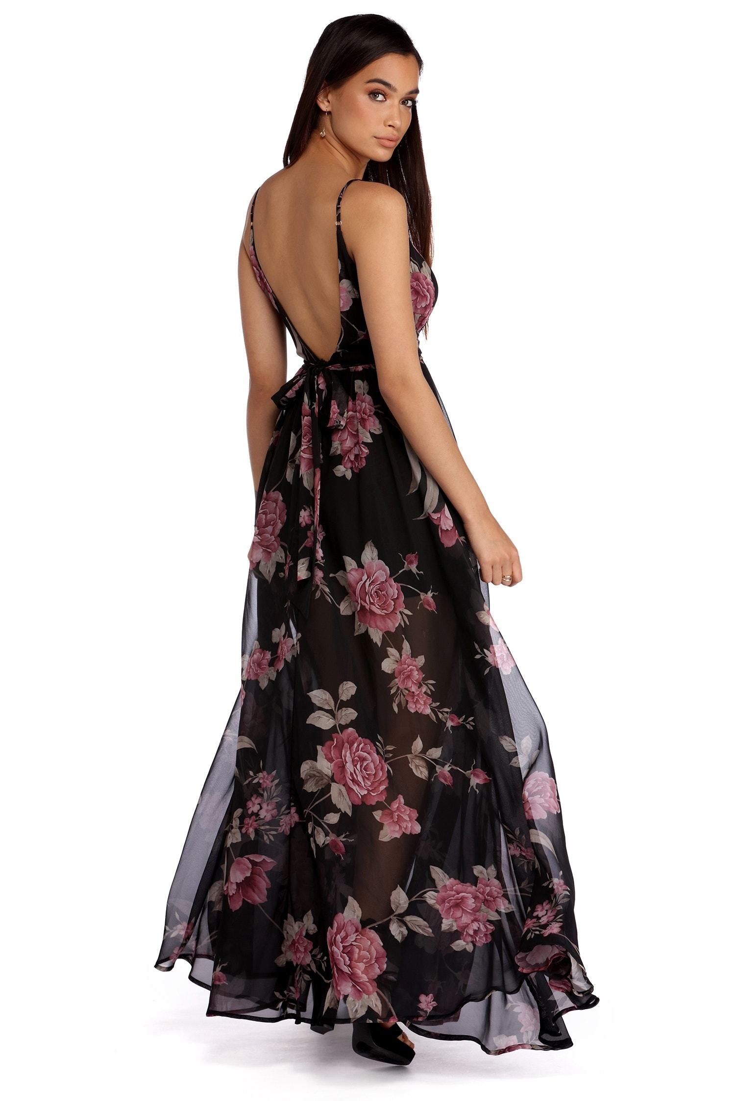 Valentina Chiffon Floral Dress