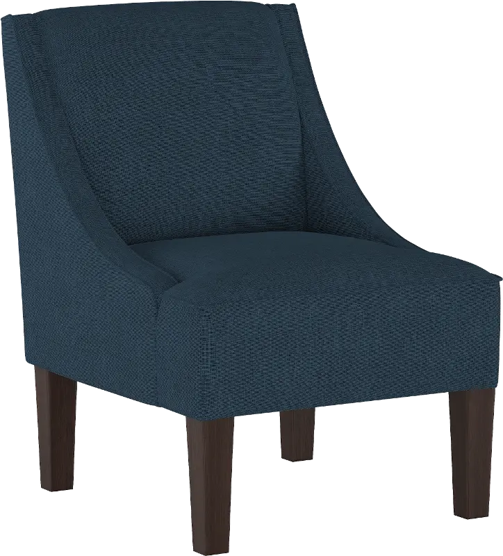 Parker Navy Swoop Arm Accent Chair - Skyline Furniture