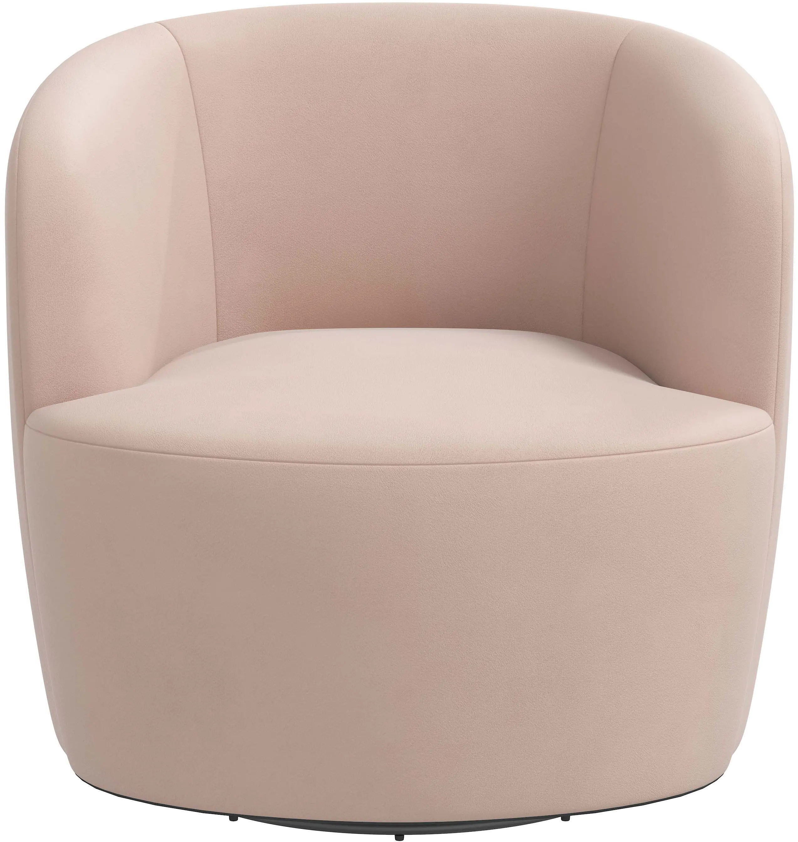 Hunter Velvet Soft Pink Swivel Chair - Skyline Furniture