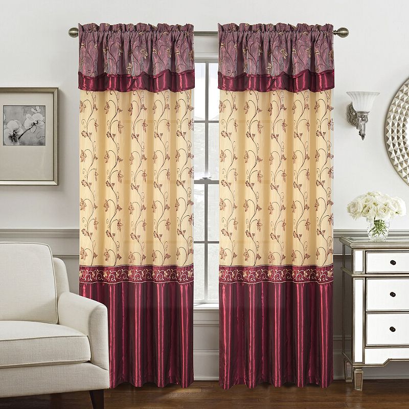 Pia Embroidered Panel With Double Valance