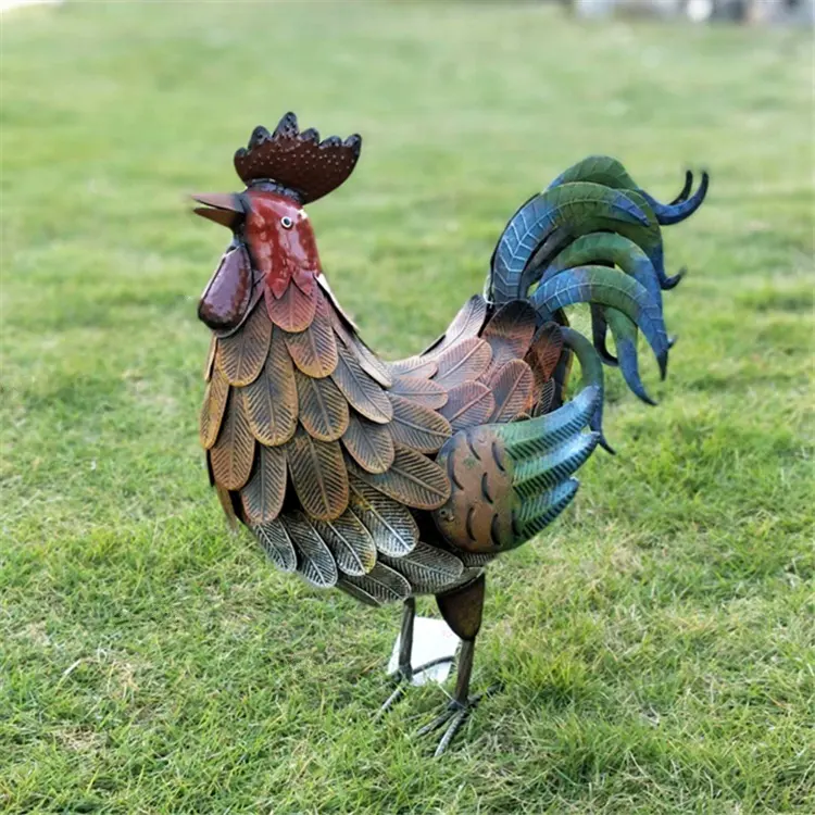 Factory Supply Most Popular metal Garden rooster for outdoor decoration