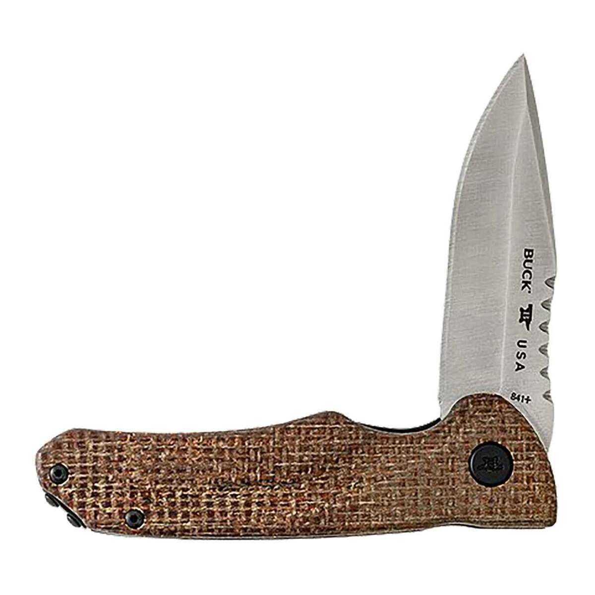 Buck Knives Sprint Pro 3.06in Folding Knife  Burlap Micarta