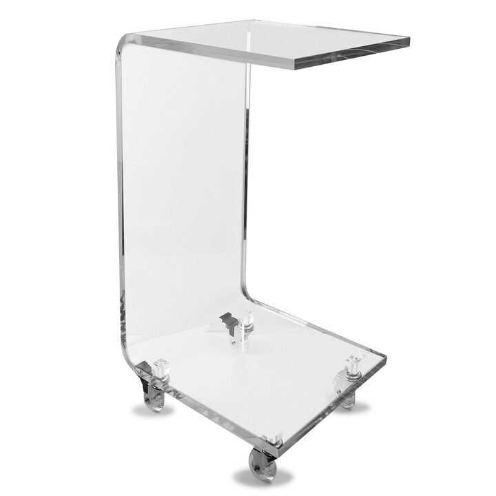 DesignStyles Acrylic C Table w/Wheels