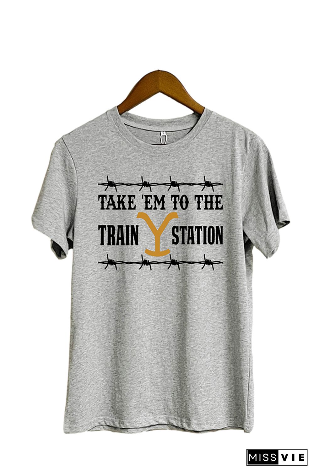 Take 'Em To The Train Station Short Sleeve Graphic Tee Wholesale