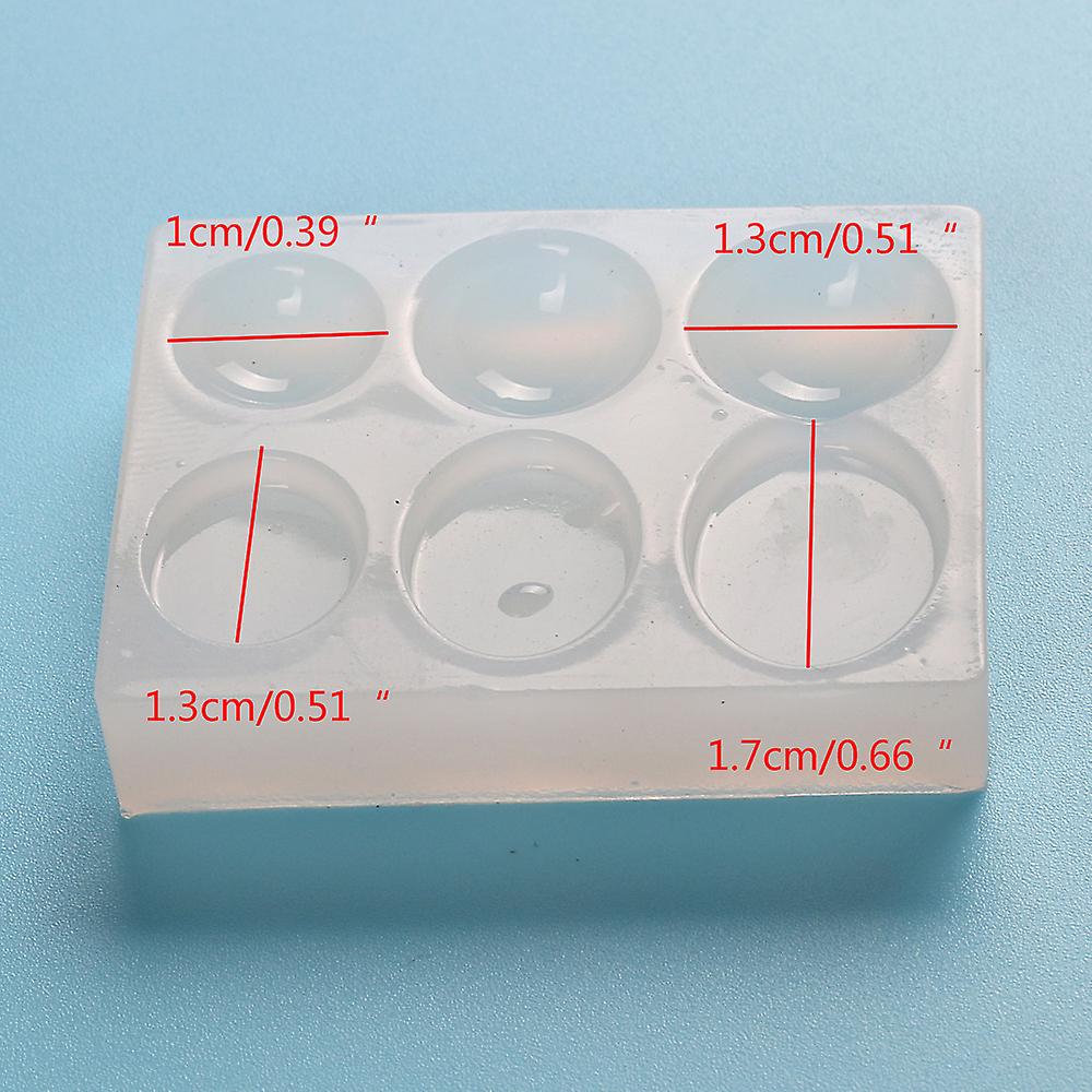 6-hole Semi-circular Crystal Drop Gum Mold - 1pc