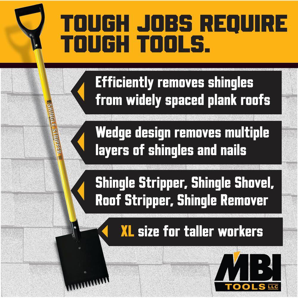 MBI 54 in. Fiberglass Shingle Stripper Roof Shovel - Made In USA MBISSXL