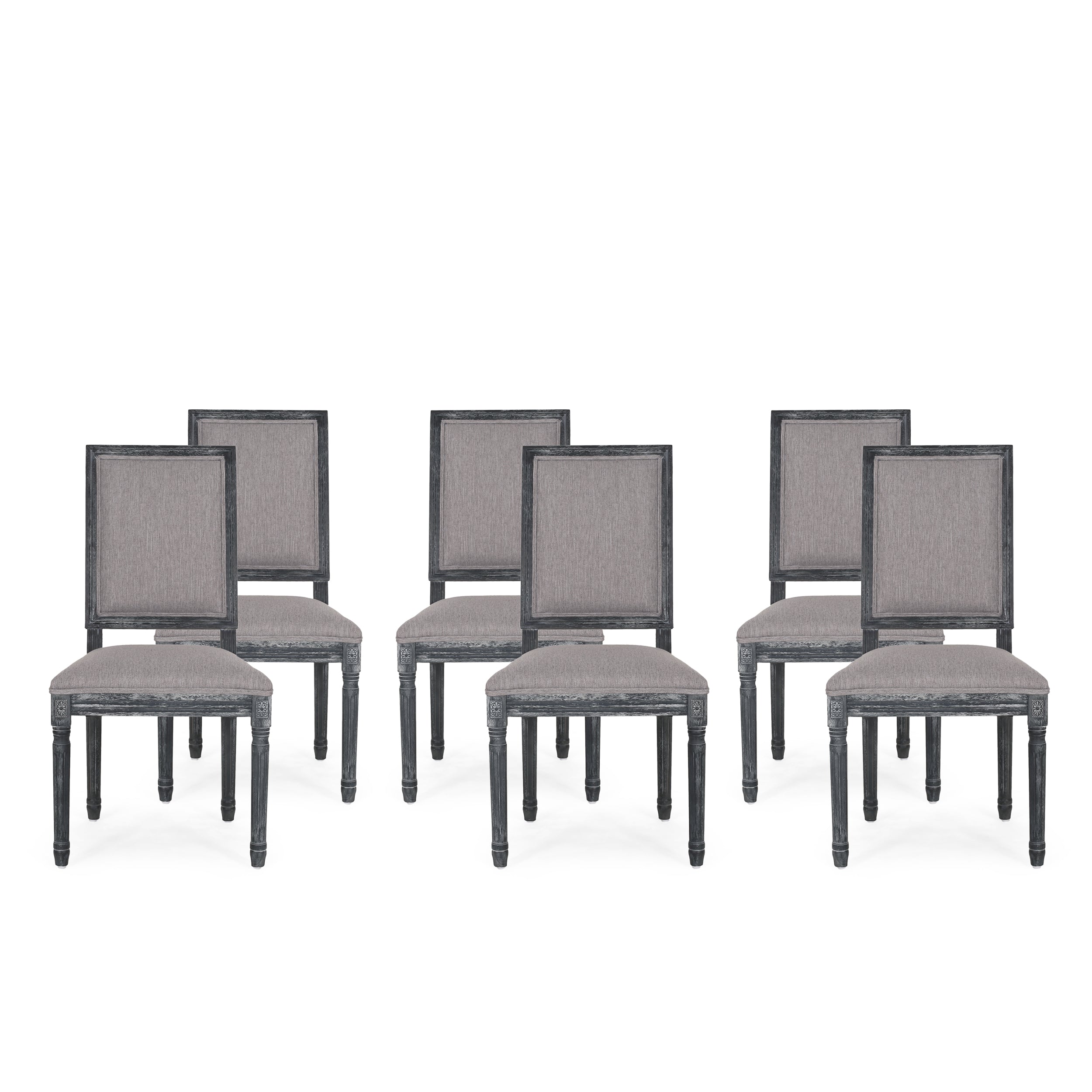 Amy French Country Wood Upholstered Dining Chair (Set of 6)