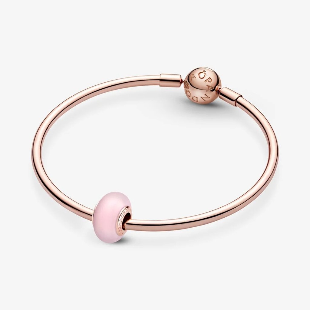 PANDORA  Matte Pink Murano Glass Charm