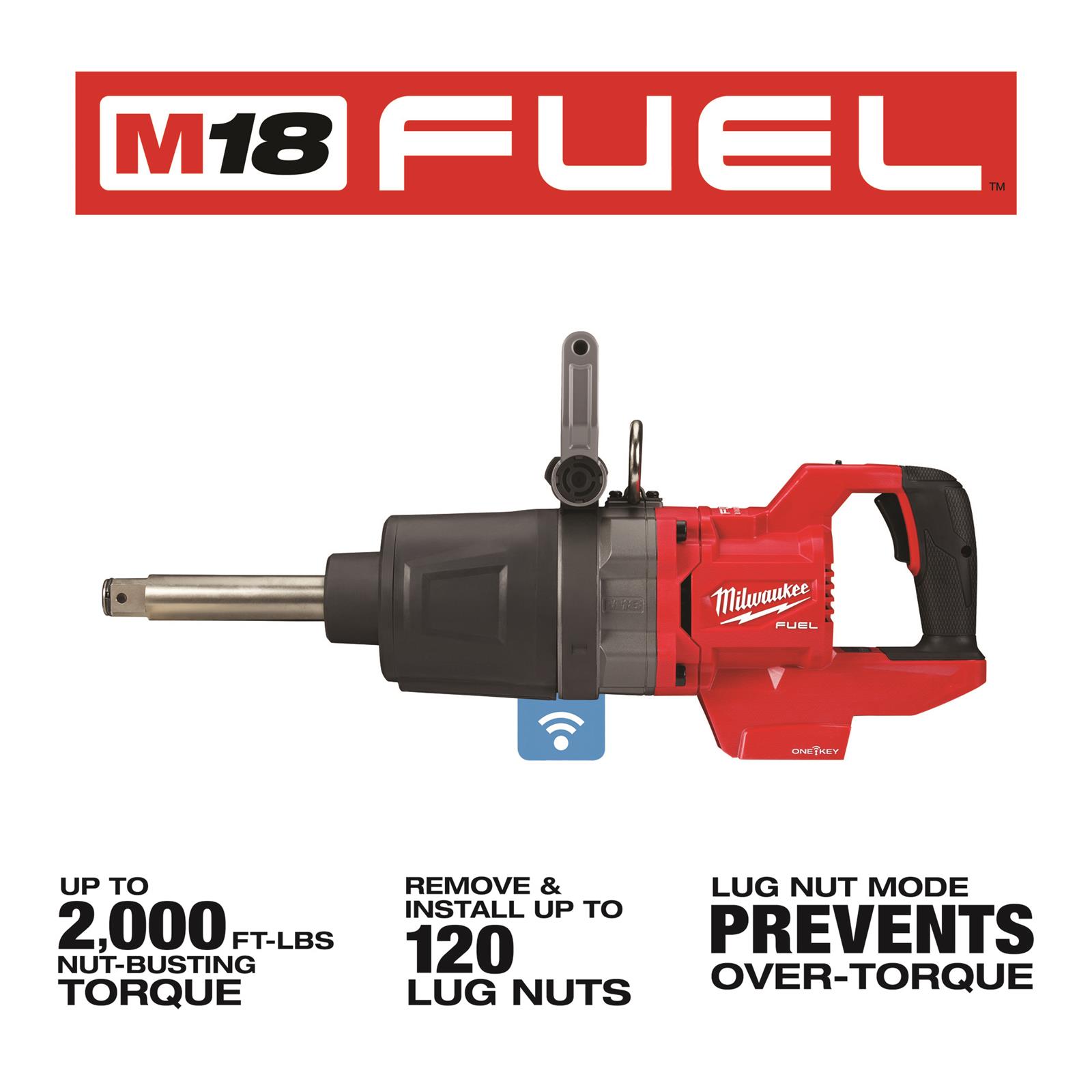 Milwaukee Tool 2869-20 Milwaukee M18 FUEL 1 in. D-Handle Extension Anvil High-Torque ONE-KEY Impact Wrenches