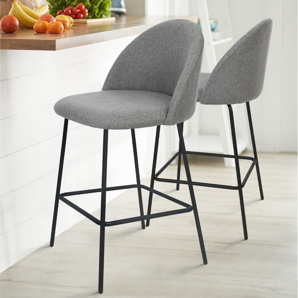 Nano Upholstered 25 inch Metal Frame Counter Stool (Set of 2)   36\