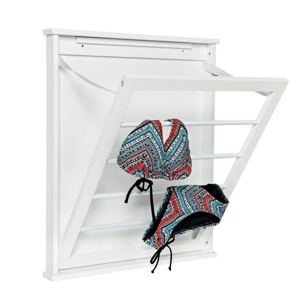 Honey-Can-Do 23 in. x 27.25 in. White Single Wall Mount Dry Rack DRY-04446