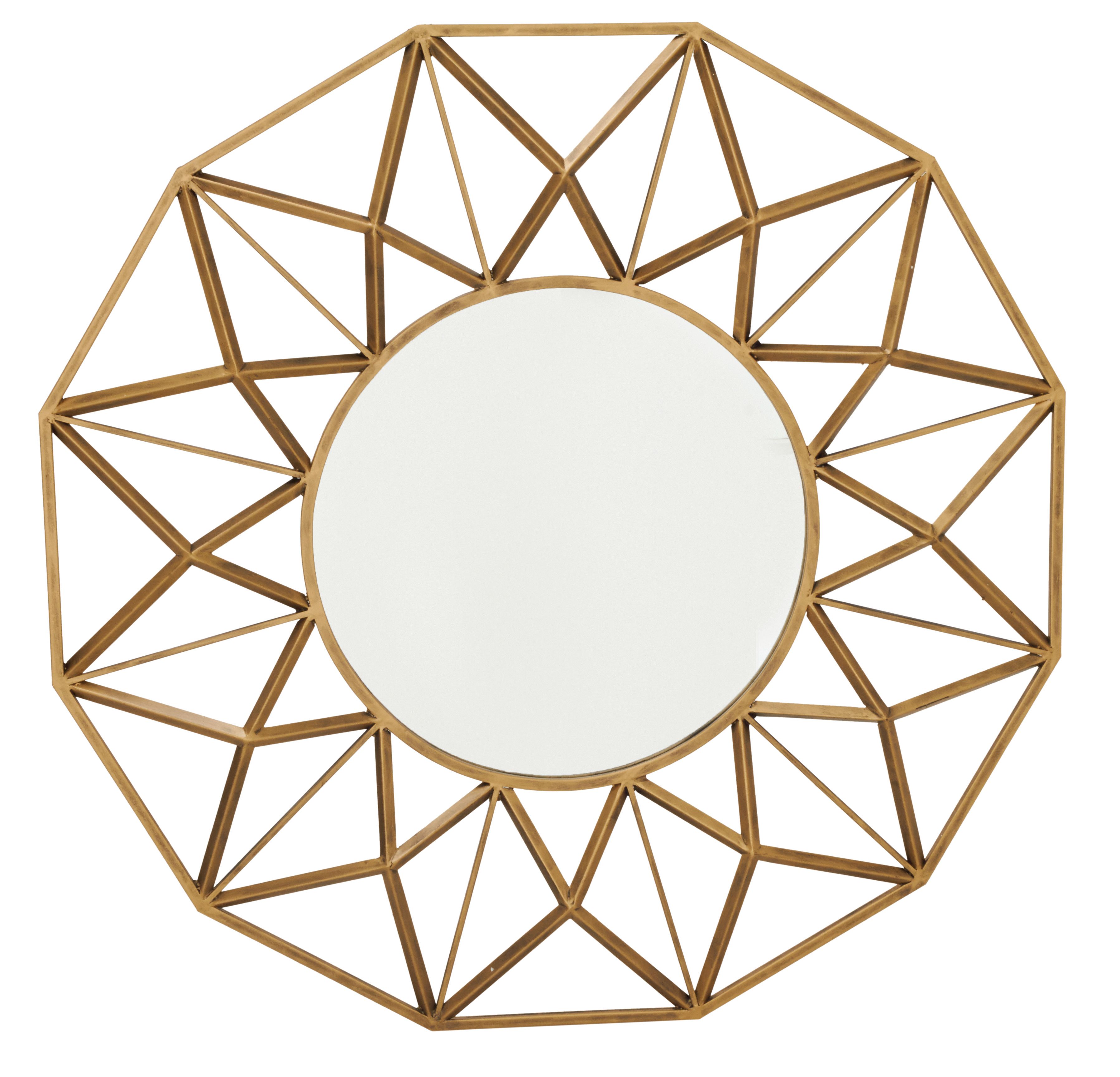 Gold Glam Metal Wall Mirror 32 x 32