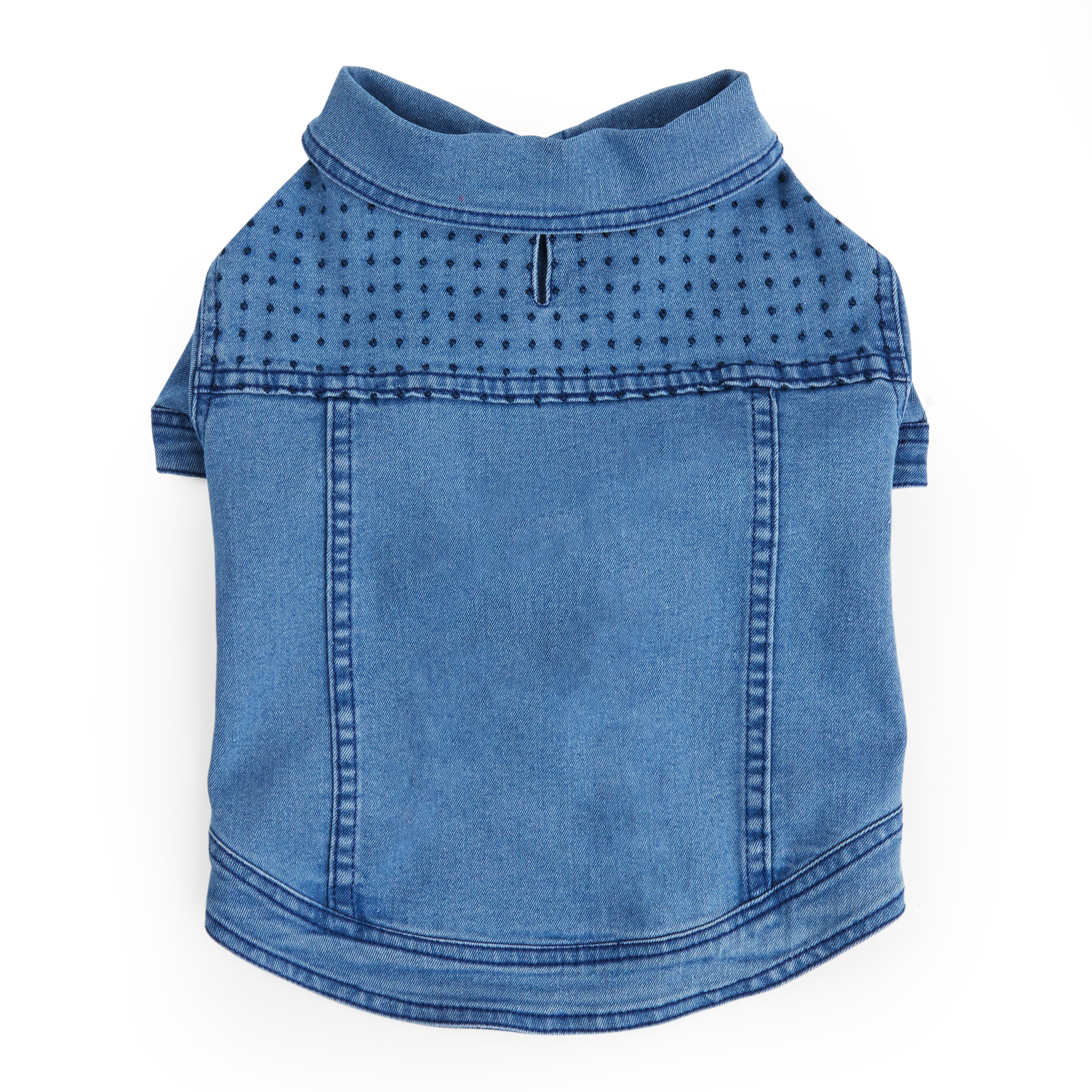 YOULY Blue Denim Jacket for Dogs， XX-Small