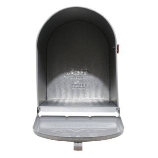 Architectural Mailboxes Stanley Gray Extra Large Steel Post Mount Mailbox ST2000AM