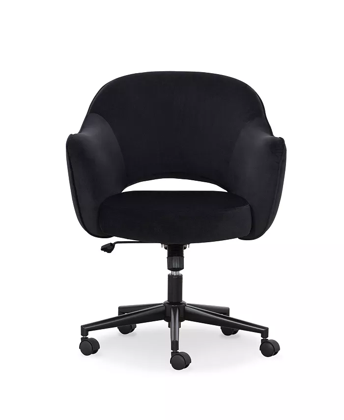 Home Furniture Outfitters Sawyer Black Faux Velvet Task Chair