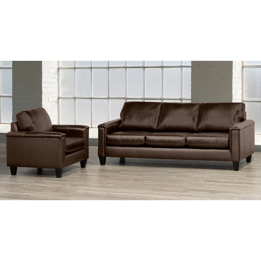 Auckland Top Grain Leather Sofa and Armchair Set