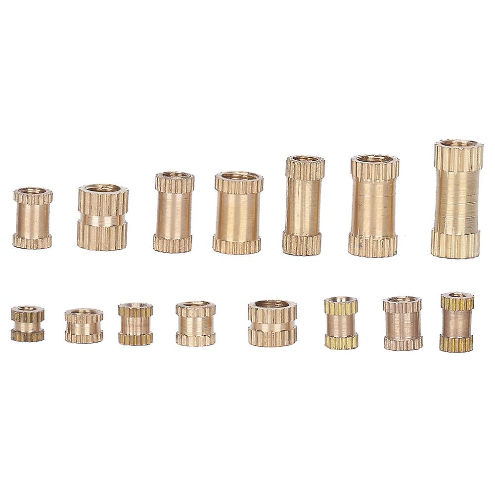 450 Pcs Female Thread Knurled Nuts Brass Threaded Insert Embedment Nuts Hydraulic Welded Assortment Kit