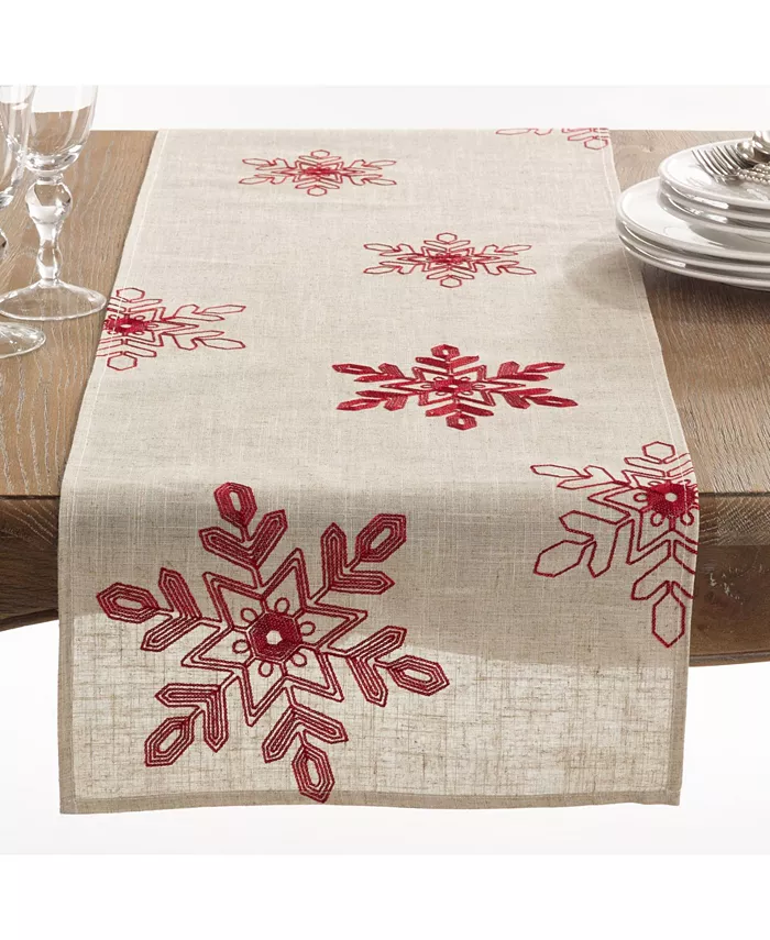 Saro Lifestyle Nivalis Collection Snowflake Design Runner