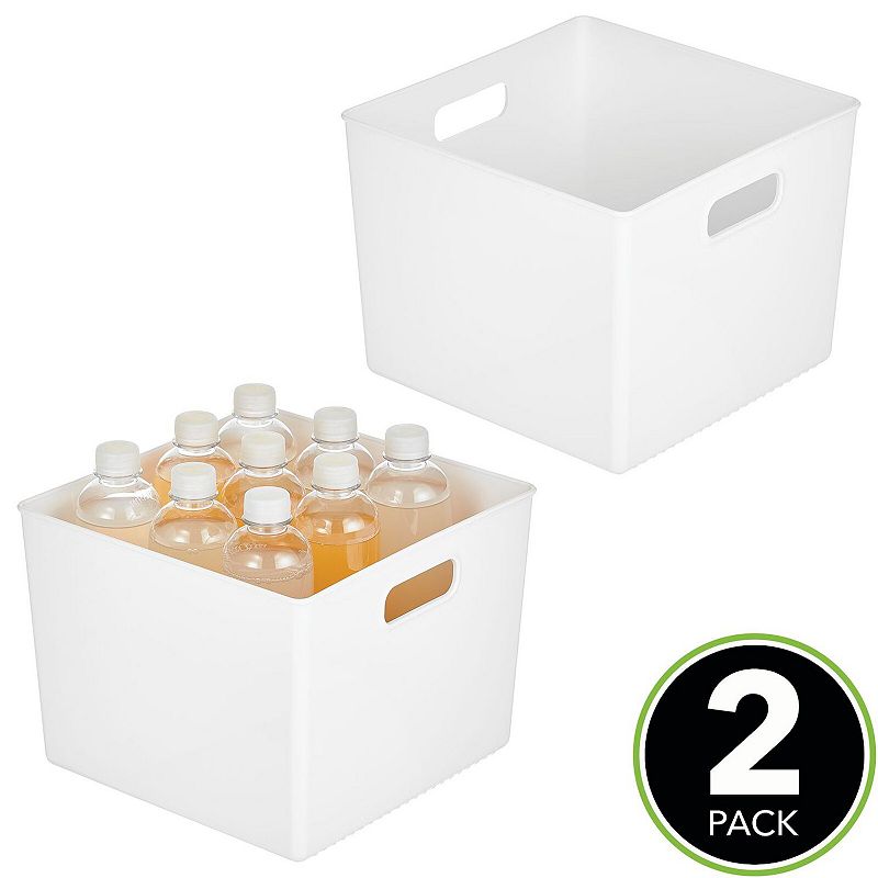 mDesign 10 x 10 x 7.75 Plastic Kitchen Pantry Storage Organizer Container Bin - 2 Pack