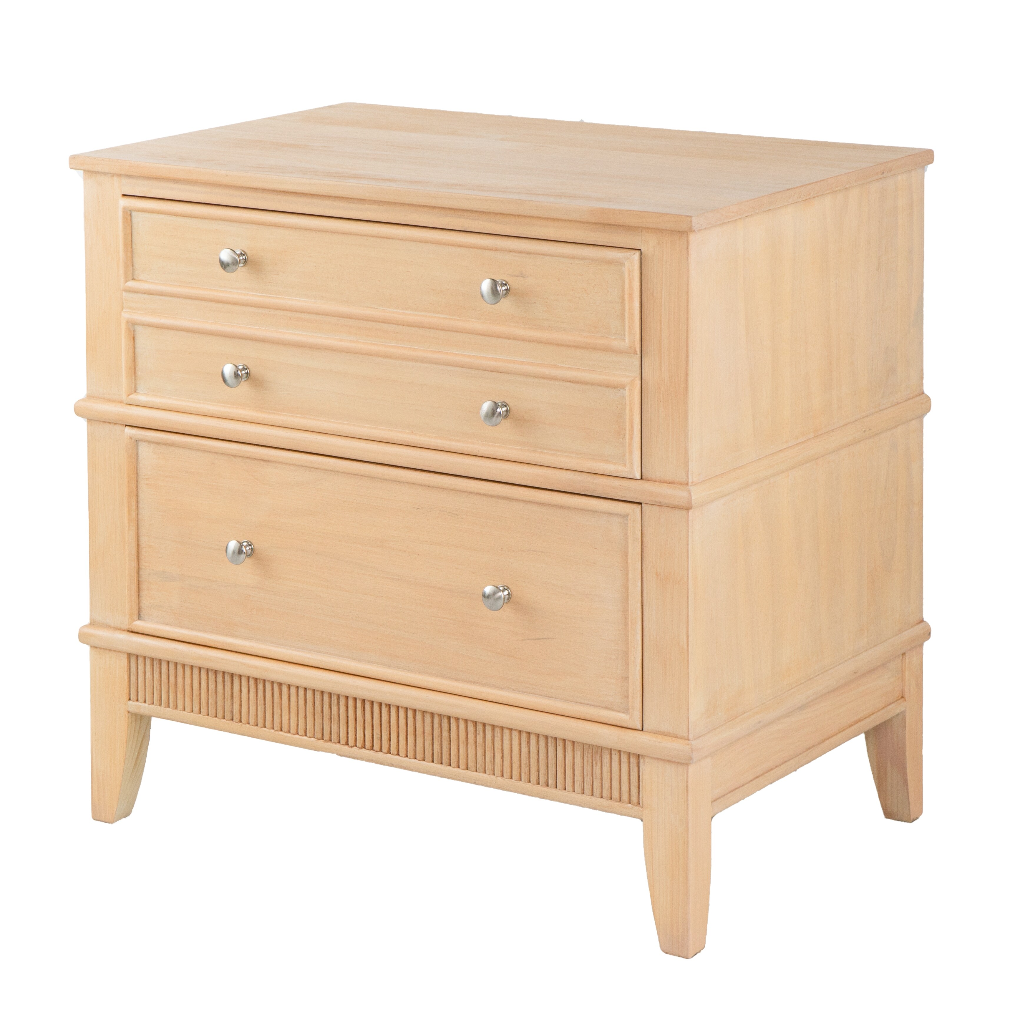 Crafted of Wood Bed Storage Cabinet Chest with Three Drawers - - 37857316