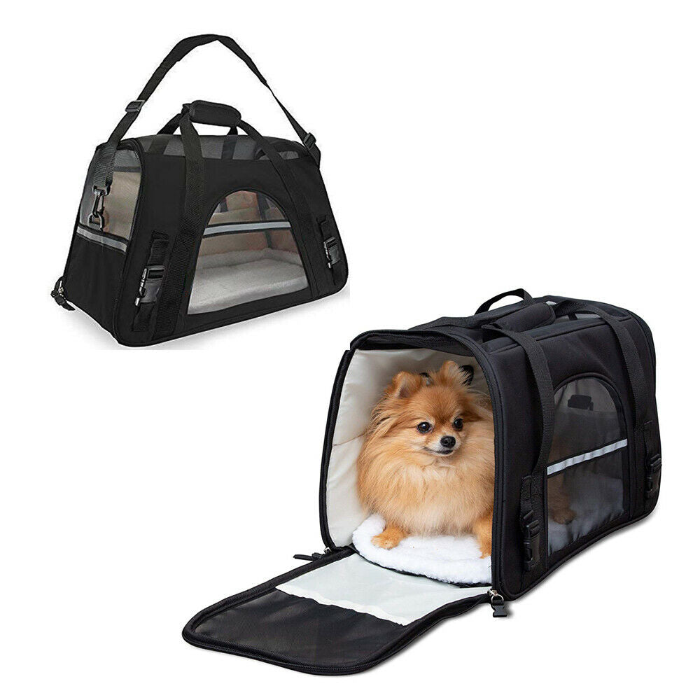 Pet Soft Sided Small Large Cat Dog Comfort Bag Travel Case Airline Approved Large Pet Carrier Red