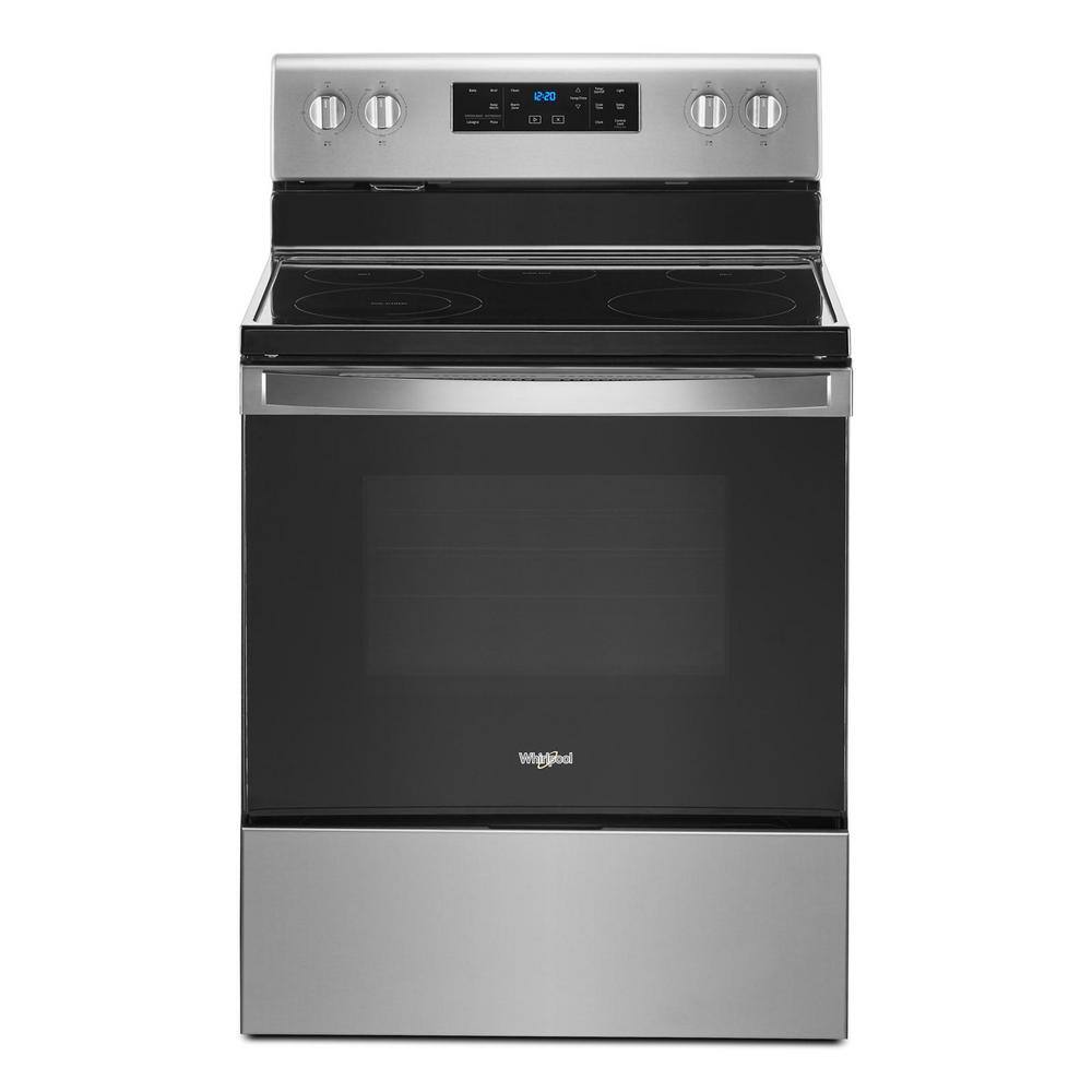 Whirlpool 30 in. 5.3 cu. ft. Electric Range with 5-Elements and Frozen Bake Technology in Fingerprint Resistant Stainless Steel WFE525S0JZ