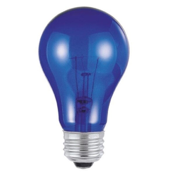 Westinghouse 3445 ALine A19 Incandescent Bulb，Clear，Blue，25 Watts