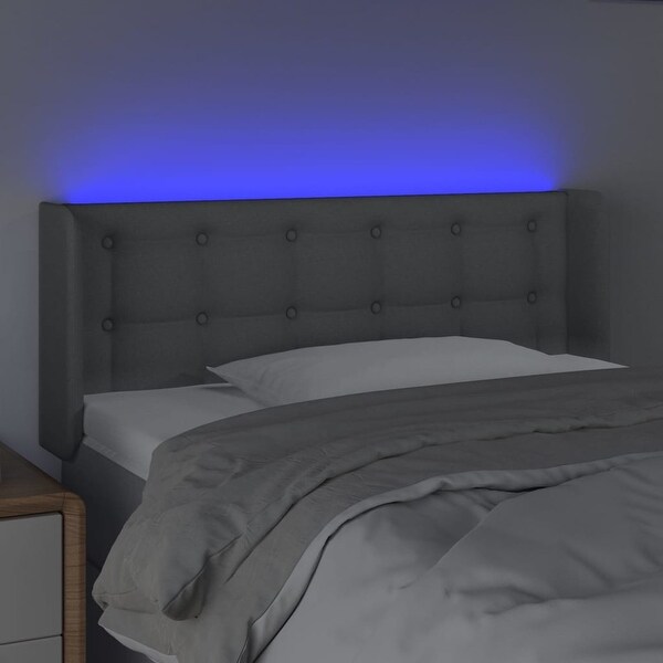 vidaXL LED Headboard Light/Dark Gray multisize Fabric - - 37455488